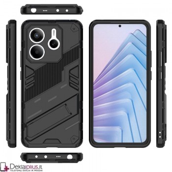 Šarvuotas dėklas su kojele - juodos spalvos (Xiaomi Redmi Note 14 5G) Šarvuotas dėklas su kojele - juodos spalvos (Xiaomi Redmi Note 14 5G)